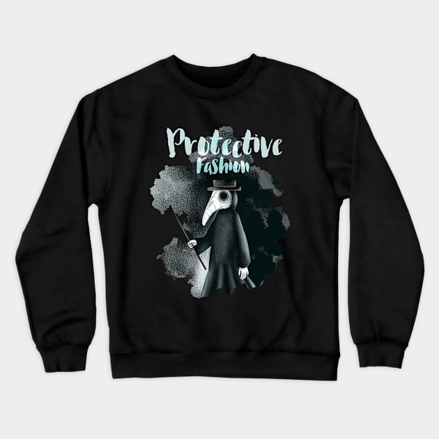 Protective like Plague Doctor Crewneck Sweatshirt by Hameo Art